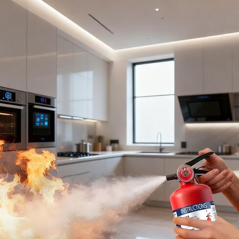 ABC Fire Extinguisher for Home & Vehicle - 2.5 lb 1-A:10-B:C Rated, Dry Chemical Fire Safety Certified for Kitchen/Car/Boat Use in Saudi Arabia