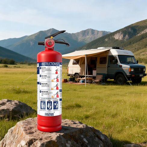 ABC Fire Extinguisher for Home & Vehicle - 2.5 lb 1-A:10-B:C Rated, Dry Chemical Fire Safety Certified for Kitchen/Car/Boat Use in Saudi Arabia