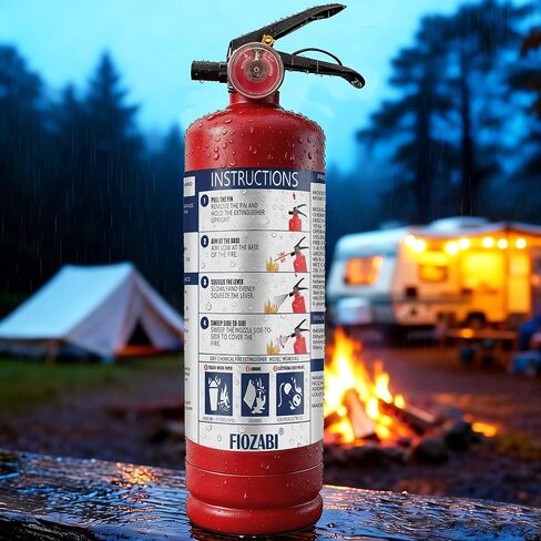 ABC Fire Extinguisher for Home & Vehicle - 2.5 lb 1-A:10-B:C Rated, Dry Chemical Fire Safety Certified for Kitchen/Car/Boat Use in Saudi Arabia
