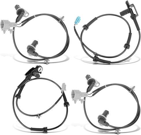 مستشعر سرعة العجلات A-Premium ABS متوافق مع موديلات Nissan & Infiniti - 350Z 2003-2009، G35 2003-2006 - السائق الأمامي والخلفي وجانب الركاب، مجموعة 4 قطع، استبدال # 47910-AL505، 47911-AL505 in Kuwait