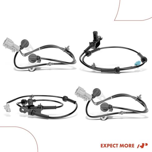 مستشعر سرعة العجلات A-Premium ABS متوافق مع موديلات Nissan & Infiniti - 350Z 2003-2009، G35 2003-2006 - السائق الأمامي والخلفي وجانب الركاب، مجموعة 4 قطع، استبدال # 47910-AL505، 47911-AL505 in Kuwait
