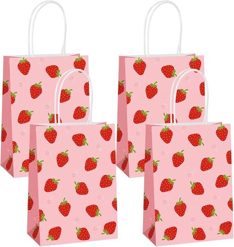 Lemicin 12 Pcs Summer Goodie Bags Pool Party Favor Bags Treat Candy Snack Bag Paper Beach Gift Bags with Handles for Hawaiian Luau Birthday Baby Shower Hello Summer Pool Holiday Party Supplies in Kuwait