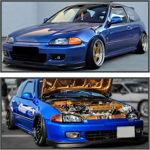 SPEC-D ضبط المصابيح الأمامية السوداء متوافقة مع 1992-1995 Honda Civic 2/3/4Dr L+R مجموعة مصابيح إضاءة الرأس in Kuwait