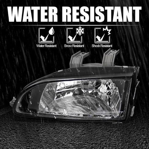 SPEC-D ضبط المصابيح الأمامية السوداء متوافقة مع 1992-1995 Honda Civic 2/3/4Dr L+R مجموعة مصابيح إضاءة الرأس in Kuwait