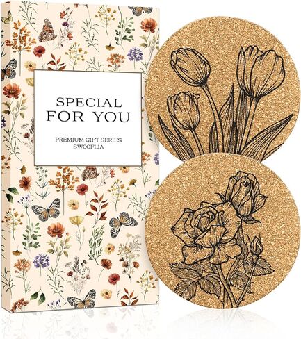 Swooflia Car Coasters for Women - Checkered Ceramic Car Cupholder Coaster Cool Absorbent Mat Coaster with Cork Base 2 Pack Automotive Cup Holder Accessories New Driver Gifts for Decor in Saudi Arabia