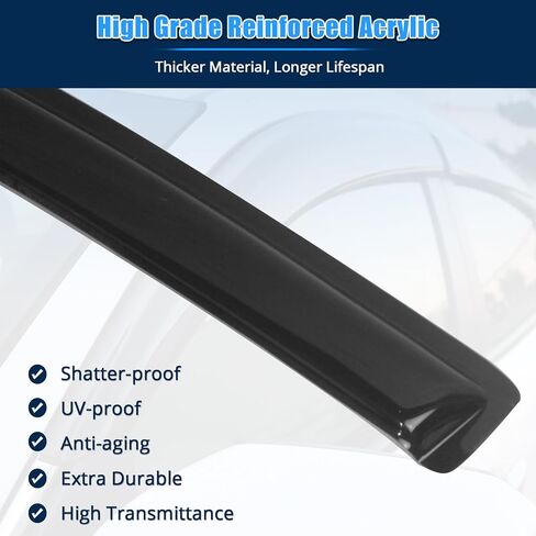 FREEMOTOR802 Tape-on Window Deflectors Fits 2007-2017 Jeep Compass, Rain Guards Side Window Visors Wind Deflectors Vent Visors Slim Style Smoke Tinted Acrylic 4 Pieces in Kuwait