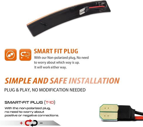 ADIIL كهرمان/أحمر كامل LED أمامي وخلفي مجموعة مصابيح جانبية مدخنة متوافقة مع 2002-2008 MINI Cooper R50 R52 R53، استبدل مصابيح العلامات الجانبية OEM (العنبر LED وRed LED) in Kuwait