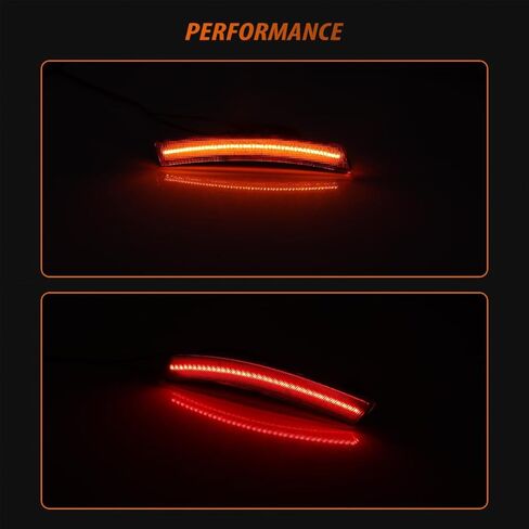 ADIIL كهرمان/أحمر كامل LED أمامي وخلفي مجموعة مصابيح جانبية مدخنة متوافقة مع 2002-2008 MINI Cooper R50 R52 R53، استبدل مصابيح العلامات الجانبية OEM (العنبر LED وRed LED) in Kuwait