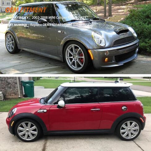ADIIL كهرمان/أحمر كامل LED أمامي وخلفي مجموعة مصابيح جانبية مدخنة متوافقة مع 2002-2008 MINI Cooper R50 R52 R53، استبدل مصابيح العلامات الجانبية OEM (العنبر LED وRed LED) in Kuwait