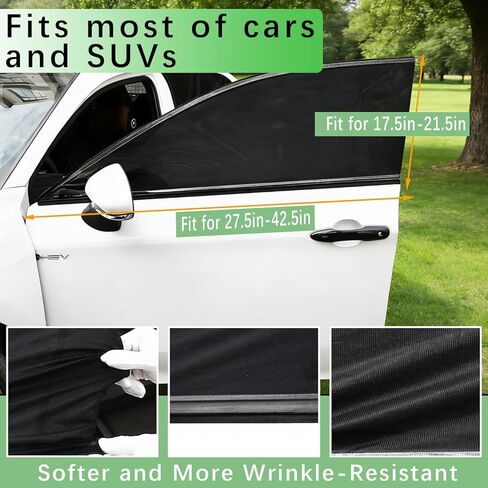 2 Pack Front Window Car Window Shades car Window Shades Sun Shade for car Window Baby,Upgraded high-Elasticity Universal Version in Kuwait