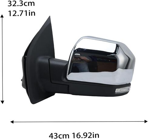 18 Pins Left Chrome Side Mirror Assembly Compatible With Ford F-150 F150 2015-2020 Power Folding W/Blind Spot Memory Driver Side Replacement For FO1320529 in Kuwait