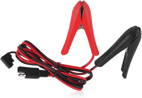 3.2FT 14AWG SAE إلى مشابك التمساح، 12-24 فولت قطع سريع لمشابك التمساح للبطارية إلى كابل تمديد موصل SAE، مشابك شاحن بطارية عالمية للوحات الشمسية/الشاحنة/سيارات الدفع الرباعي in Kuwait