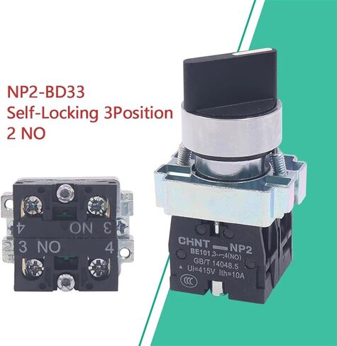NP2 Series 22mm Knob Switch Self-Reset/Locking 2/3 Position 1NO/1NO 1NC/2NO Rotary Switches BD21 BD23 BD25 BD33 Contactor(NP2-BD33) in Saudi Arabia
