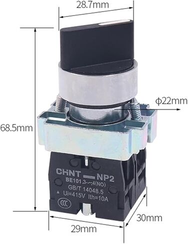 NP2 Series 22mm Knob Switch Self-Reset/Locking 2/3 Position 1NO/1NO 1NC/2NO Rotary Switches BD21 BD23 BD25 BD33 Contactor(NP2-BD33) in Saudi Arabia
