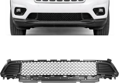 شبكة HECASA الأمامية السفلية متوافقة مع 2019-2023 Jeep Cherokee البديلة لـ 68288039AB CH1036184 المصد السفلي من البلاستيك (ABS) أسود in Kuwait