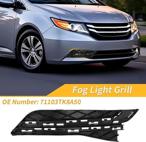 Passenger Side Fog Light Grill for Honda Odyssey 2014 2015 2016 2017 Front Bumper Fog Light Grille Cover Fog Light Shell 1 Pc 71103TK8A50 in Saudi Arabia