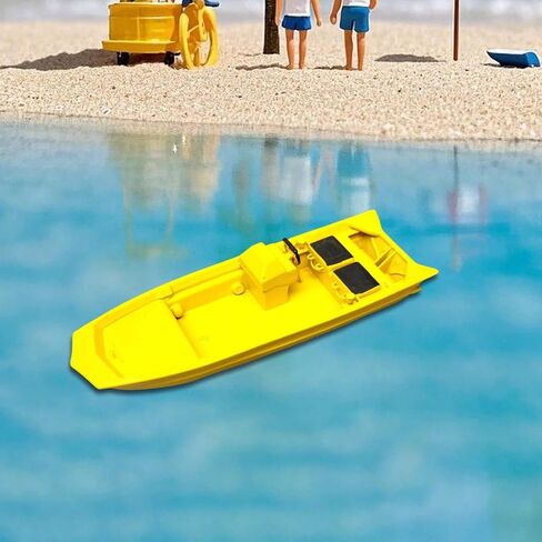 Miniature Camping Boat Diorama Fishing Ship Model Nautical Scene Display Mediterranean Decor Resin Structure Detailed Finish Suitable for Collectors M, Yellow in Saudi Arabia