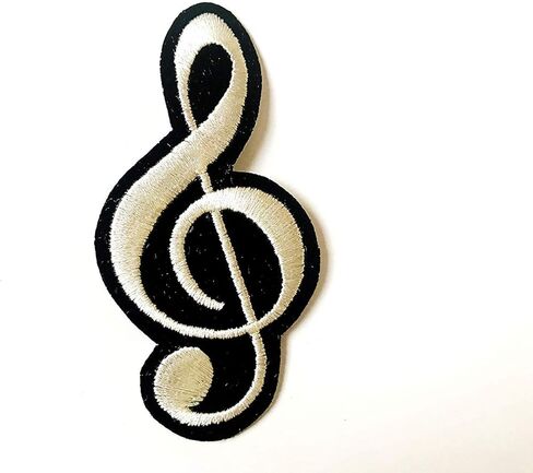 Treble Clef Sheet Musical Note Music G Musician Sign Jacket T Shirt Patch Sew Iron on Embroidered Applique in Kuwait