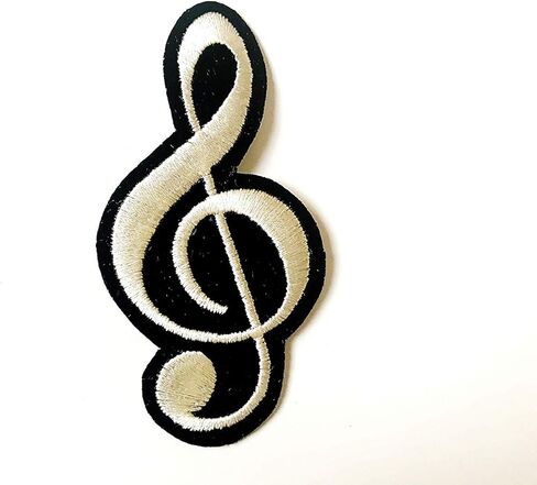 Treble Clef Sheet Musical Note Music G Musician Sign Jacket T Shirt Patch Sew Iron on Embroidered Applique in Kuwait