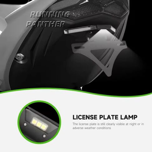 Motorcycle Rear License Plate Holder with LED Light Fit for KAWASAKI NINJA 636 ZX 6R ZX6R ZX-6R 636 (2024-2026) Tail Tidy Fender Eliminator Kit with Turn Signal Indicator Lamp Tailstock Frame Bracket in Saudi Arabia