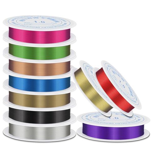 0.4 mm Dia. 10 Rolls Copper Jewelry Wire, 10 Assorted Colors Beading Wire for Jewelry Making Bracelet Earrings Rings Necklaces Flower Craft Projects in Kuwait