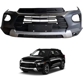 طقم غطاء المصد الأمامي MGWILL Trailblazer متوافق مع 2021 2022 2023 Chevy Trailblazer L LT LS مع الشبكة العلوية والشواية السفلية وغطاء ضوء الضباب - مجموعة الجسم بالكامل in Saudi Arabia