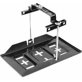 Battery Hold Down Tray Kit, Car Battery Mounting Tray Holder with Adjustable Bracket Clamp, Corrosion-Resistant Metal Batteries Hold Down Bracket for Car Marine Boat (7.6 inches) in Kuwait
