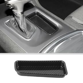 JWWY Gear Shift Storage Tray Trim Cover for 2015-2026+ Dodge Charger, Center Console Shifter Storage Decor, Carbon Fiber ABS in Saudi Arabia