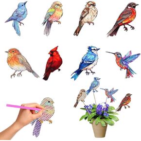 JHGCVX 8 Pcs Hummingbird Diamond Art Kits for Adults, Small Hummingbird Stakes Diamond Painting Kit for Garden Home Decoration in Saudi Arabia