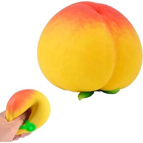 Peach Squishies, Giant Peach Squishies, Peaches Stress Relief Tool, Squeezy Peaches Fidget Sensory Ball for Anxiety Management and Daily Travel (Yellow) in Saudi Arabia