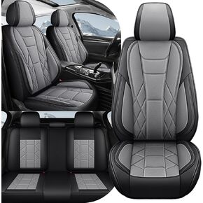 Car Seat Covers for Kia Optima 2007-2018 Standard Waterproof Nappa Leather Full Set Seat Covers, Sporty Anti-Slip Custom Seat Protectors with Side Airbag Compatible(Black) in Saudi Arabia