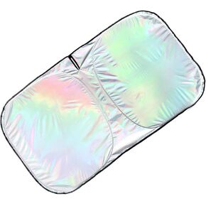 WZP Car Windshield Sun Shade, Iridescent Color Car Windshield Sunshade, Foldable Sunshade with Metal Frame, Universal Reflective Sun Visor Shade for Cars, Trucks,SUVs (55.1 * 27.5inch) in Saudi Arabia