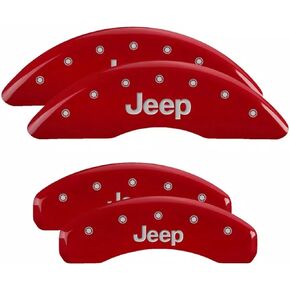 MGP Caliper Covers - Brake Caliper Covers 2021-2023 Jeep - 2022 Grand Cherokee WK- wheels excluded, 2023 Grand cherokee Summit Reserve 5.7L - Front and Rear Set - Red in Saudi Arabia