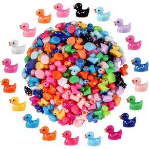 200 Mini Duck Set 20 Colors 10 Each 0.7 x 0.6 x 0.4 Inches Ideal for Dollhouse Mini Fairy Gardens Aquarium Potted Plants Hide and Seek Creative DIY in Saudi Arabia