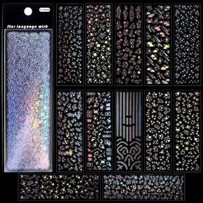 24 Sheets Photocard Stickers, Korean Deco Stickers, Holographic Glitter Deco Sticker, Waterproof Double-Sided Decos Sticker for Photocard and Journal Decor in Saudi Arabia