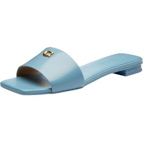 Coach Women's Sculpted C Flat Sandal Platform, Charcoal/Black, 8.5 in Saudi Arabia