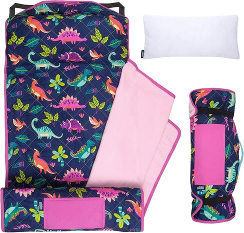 Wildkin Quilted Kids Nap Mat – Soft Microfiber with Pillow & Elastic Straps for School & Travel in Kuwait