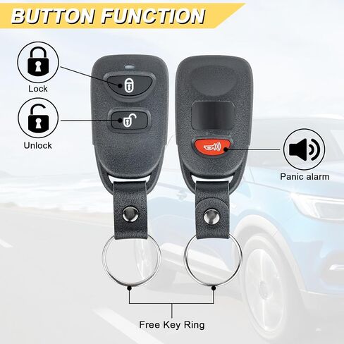 استبدال Vurkcy Key Fob لسيارة Hyundai Santa Fe لعام 2007-2012 بجهاز التحكم عن بعد للدخول بدون مفتاح، PINHA-T038 PLNHM-T002، 3 أزرار in Kuwait