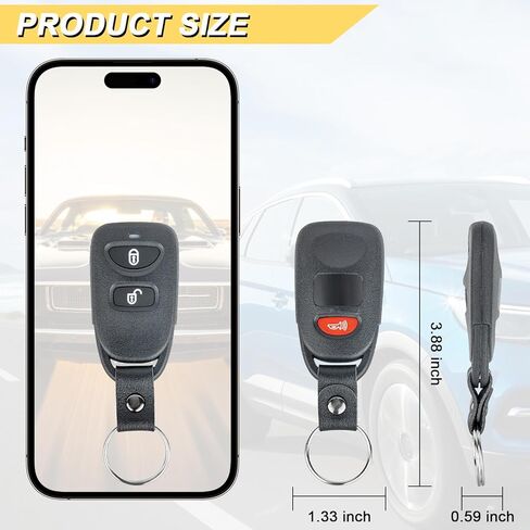 استبدال Vurkcy Key Fob لسيارة Hyundai Santa Fe لعام 2007-2012 بجهاز التحكم عن بعد للدخول بدون مفتاح، PINHA-T038 PLNHM-T002، 3 أزرار in Kuwait