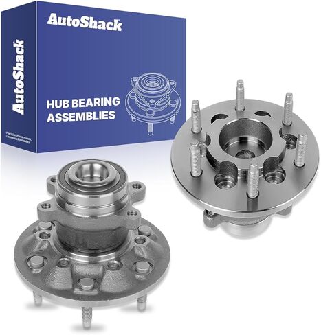 AutoShack Front Wheel Hub Bearing Assemblies - Driver and Passenger Side for Chevrolet & GMC, Colorado 2009-2012 Canyon 2009-2012, RWD L4 2.9L L5 3.7L V8 5.3L - 6-Lug, with ABS in Kuwait