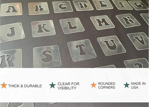 Groovy Retro Stencil Letters and Numbers Kit - Reusable Stencils - Paint Your Own Wood Sign - Full Vintage Alphabet - 36 Pieces (2 INCH) in Saudi Arabia