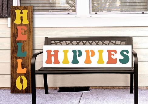 Groovy Retro Stencil Letters and Numbers Kit - Reusable Stencils - Paint Your Own Wood Sign - Full Vintage Alphabet - 36 Pieces (2 INCH) in Saudi Arabia
