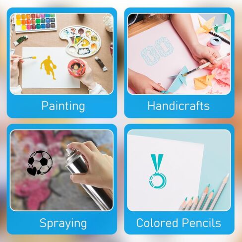 60Pcs Sport Stencils for Crafts on Wood Burning Patterns, Football Volleyball Reusable Wall Stencils for Painting, Art Painting on Wood Wall Canvas Template for DIY Canvas Art Projects Walls（ 3*3 Inch in Saudi Arabia