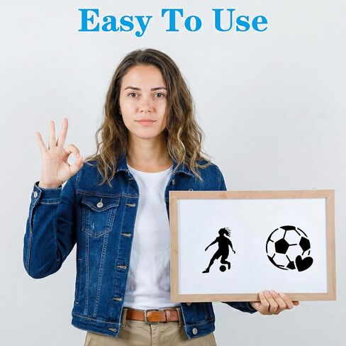 60Pcs Sport Stencils for Crafts on Wood Burning Patterns, Football Volleyball Reusable Wall Stencils for Painting, Art Painting on Wood Wall Canvas Template for DIY Canvas Art Projects Walls（ 3*3 Inch in Saudi Arabia