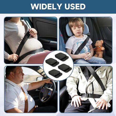 Seat Belt Clips, 2.9" Width Adjustable Anti - Slip Car Clips Shoulder Limiter Adjuster for Adults Car Sedans SUV RV MPV Seat, Comfort & Safety Accessory for Car (4 Pack) in Saudi Arabia