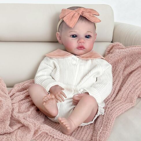 FOCKOF Realistic Reborn Baby Dolls - 18 Inch Real Life Baby Doll Girl Lifelike with Accessories for 3+ Years Old (Pink) in Saudi Arabia