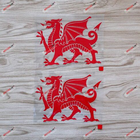 2X Red 6'' Wales Red Dragon Decal Sticker Welsh Y Ddraig Goch Car Vinyl Die-Cut no Background in Kuwait