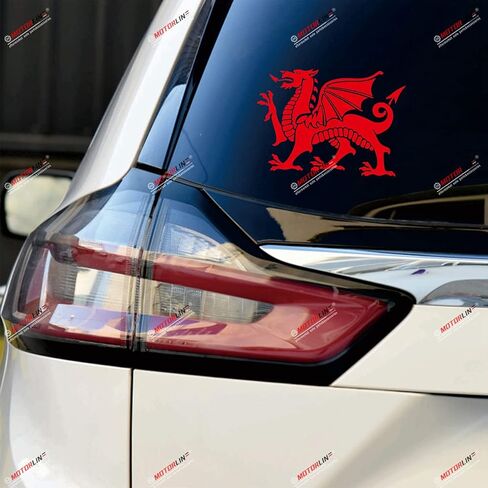 2X Red 6'' Wales Red Dragon Decal Sticker Welsh Y Ddraig Goch Car Vinyl Die-Cut no Background in Kuwait