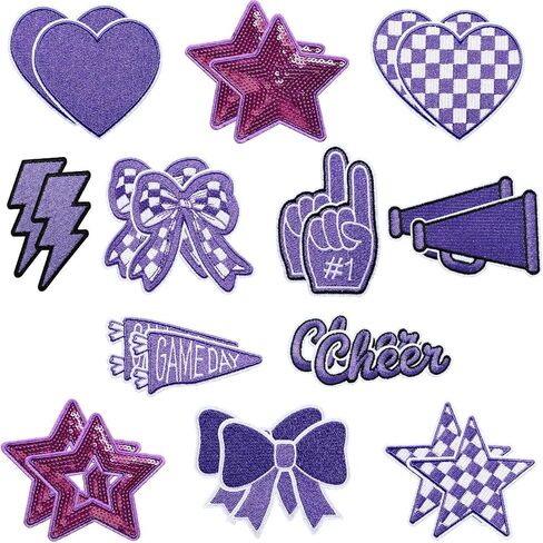 Glitinsel 24 Pcs Football Game Day Cheer Iron on Patches, Red Cheer Hats Iron on Embroidered Sport Sew on Appliques for Backpacks Clothes Football Enthusiasts Team Fans DIY Crafts(Game Day) in Saudi Arabia