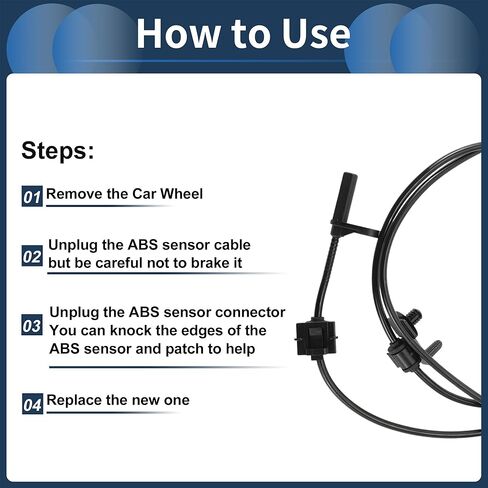 ABS Wheel Speed Sensor Rear Left ABS Sensor Anti-lock Braking System Sensor No.4779383AA for Chrysler 300 2005-2010 in Kuwait
